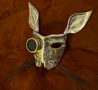 leather bunny steampunk mask